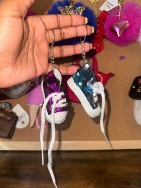 Sequin Mini Sneaker Keychain